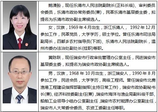 乐清市最新领导班子调整及成员名单公布